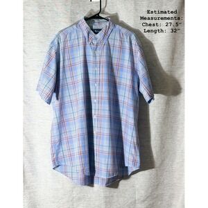 Ralph Lauren‎ Classic Fit Mens XL Blue Madras Plaid Short Sleeve Shirt